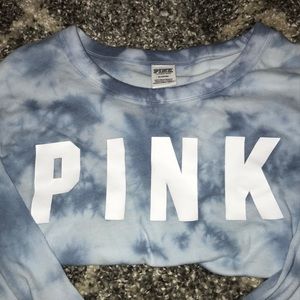 Blue tie-dye long sleeve shirt from Pink